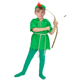 Childrens Green Costume Peter Pan Robin Hood Elf Halloween Kids Party Book Week