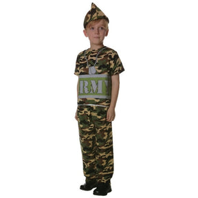 Boys Army Costume - Camouflage Military Soldier (Book Week & Halloween Fancy Dress)