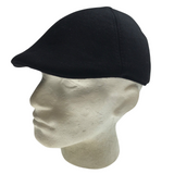 Mens Newsboy Cabbie Hat - Black (20s Driving Flat Ivy Cap)