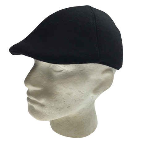 Mens Newsboy Cabbie Hat - Black (20s Driving Flat Ivy Cap)