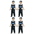 4x Boys Police Officer Costume Bulk Pack - SWAT (Kids Book Week & Halloween Fancy Dress)