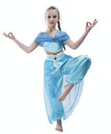 Girls Arabian Princess Costume - Jasmine/Genie (Kids Book Week & Halloween Fancy Dress)