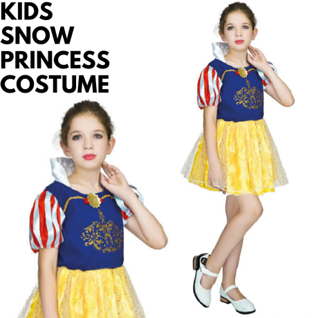 Girls Snow Princess Costume - Kids Book Week & Halloween Fancy Dress