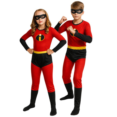 Kids Red Super Costume Super Red Book Week Childrens Party Halloween