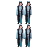 4x Boys Blue Shepherd Costume Bulk Pack - Childrens Nativity Robe Set (6-9 & 10-12 Years)