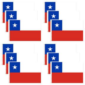 12x Chile Country Flag Bulk - Heavy Duty Chilean Flag (150cm x 90cm)
