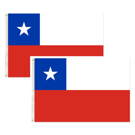 2x Chile Country Flags National Olympics 150cm x 90cm Chileno Chili Chi Chi Chi