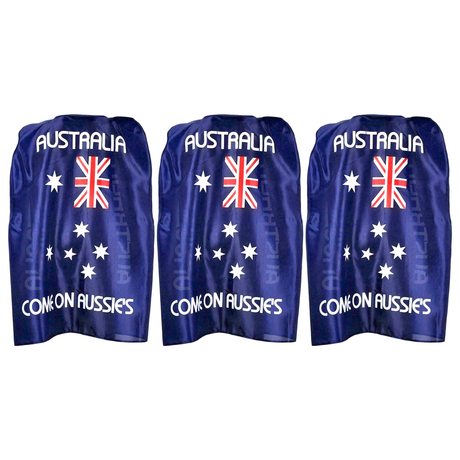 3x Australian Flag Cape Pack - Aussie Costume Wrap