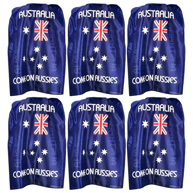 6x Australian Flag Cape Bulk Pack - Aussie Costume Wrap