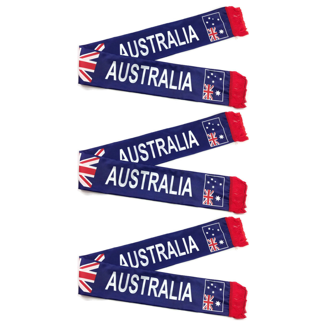 3x Australia National Scarf Bulk Pack - Aussie Party Accessory & Souvenir