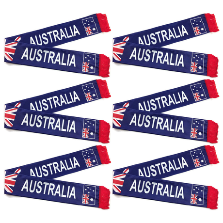 6x Australia National Scarf Bulk Pack - Aussie Party Accessory & Souvenir