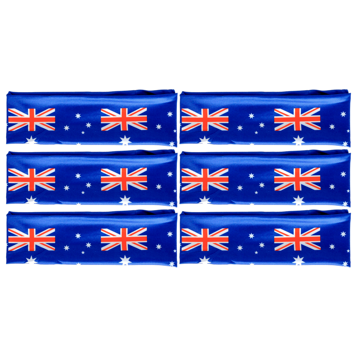 6x Blue Australia Flag Headband Bulk Pack - Aussie Tennis & Cricket Accessory