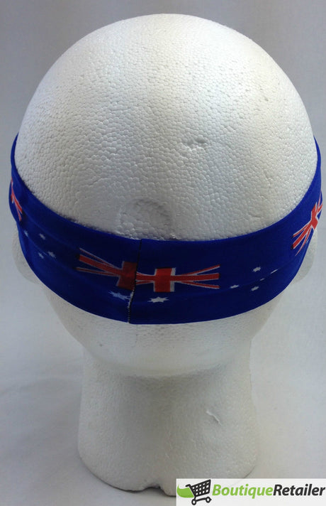 Blue Australia Flag Headband - Aussie Tennis & Cricket Accessory