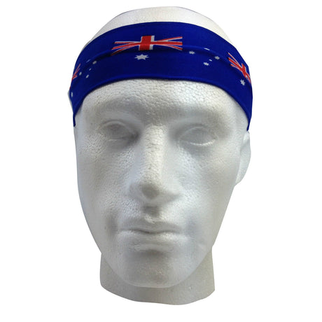 Blue Australia Flag Headband - Aussie Tennis & Cricket Accessory