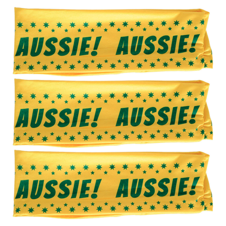 3x Green & Gold Aussie Headband Pack - Australia Tennis & Cricket Accessory