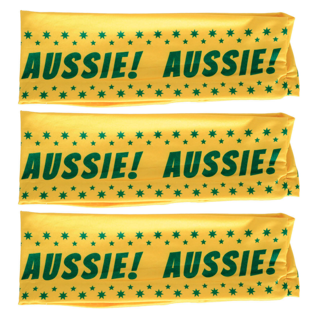 3x Green & Gold Aussie Headband Pack - Australia Tennis & Cricket Accessory