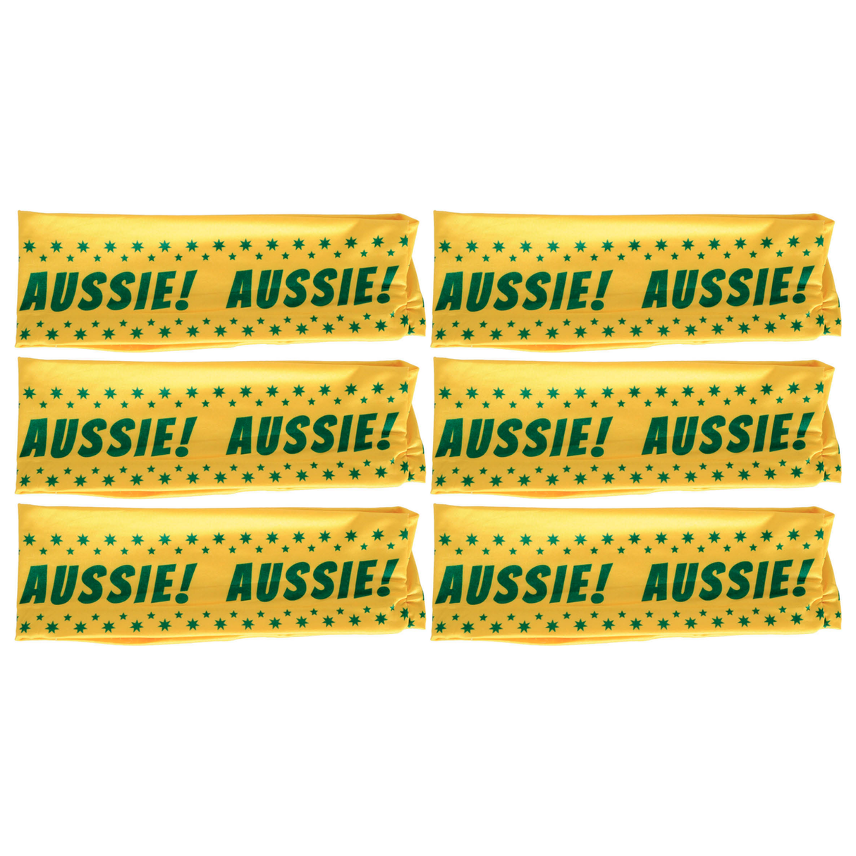 6x Green & Gold Aussie Headband Bulk Pack - Australia Tennis & Cricket Accessory