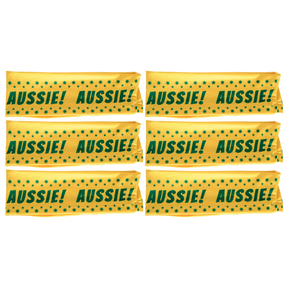 6x Green & Gold Aussie Headband Bulk Pack - Australia Tennis & Cricket Accessory