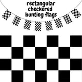 CHECKERED BUNTING FLAG Race Car Chequered Flag Banner Hanging Decoration Rectangular