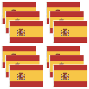 12x Spain Country Flag Bulk - Heavy Duty Spanish Flag (150cm x 90cm)