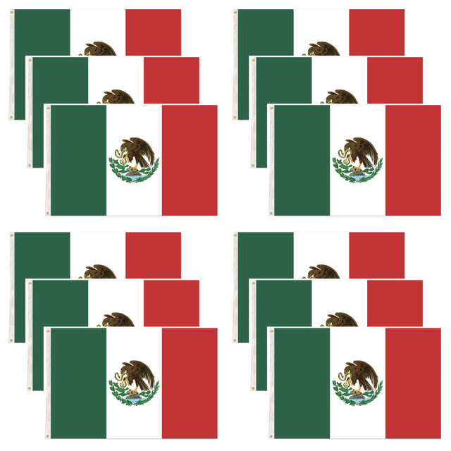 12x Mexico Mexican Country Flag Heavy Duty Outdoor - 150cm x 90cm