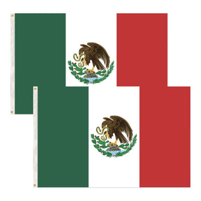 2x Mexico Country Flag - Heavy Duty Mexican Flag (150cm x 90cm)