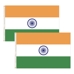 2x India Country Flag - Heavy Duty Indian Flag (150cm x 90cm)