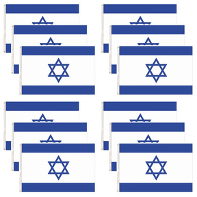 12x Israel Country Flag Bulk - Heavy Duty Star of David Israeli Flag (150cm x 90cm)