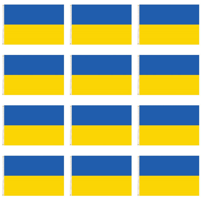 12x Ukraine Country Flag Ukrainian Heavy Duty with Metal Eyelets - 150cm x 90cm