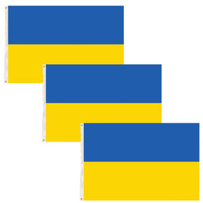 3x Ukraine Country Flag - Heavy Duty Ukrainian Flag (150cm x 90cm)