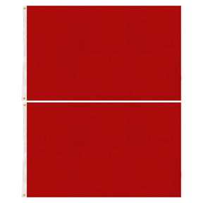 2x Plain Red Flag Pack - School Colours/Houses - Sports Days (90x150cm)