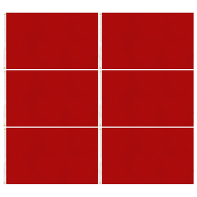 6x Plain Red Flag Bulk Pack - School Colours/Houses - Sports Days (90x150cm)