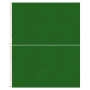 2x Plain Green Flag Pack - School Colours/Houses - Sports Days (90x150cm)