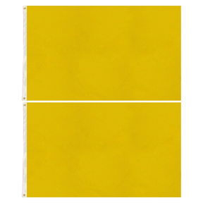 2x Plain Yellow Flag Pack - School Colours/Houses - Sports Days (90x150cm)