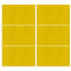 6x Plain Yellow Flag Bulk Pack - School Colours/Houses - Sports Days (90x150cm)
