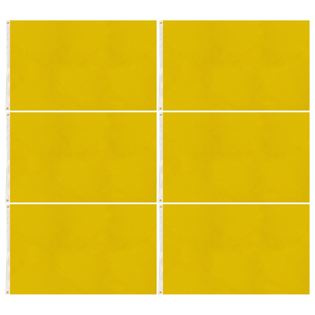 6x Plain Yellow Flag Bulk Pack - School Colours/Houses - Sports Days (90x150cm)