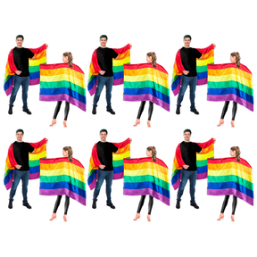 6x Rainbow Flag Cape Bulk Pack - Gay Pride Costume/LGBT Fancy Dress Party