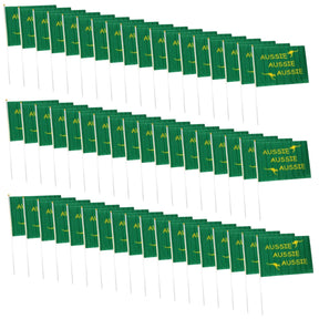 Aussie Green Hand Flags - 96 Pieces (14x21cm) |  Durable Australia Flags