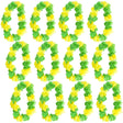 12x Green & Yellow Hawaiian Lei – Two-Tone Floral Necklace for Luau & Summer Parties Australia Day