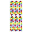 6x 40cm HAWAIIAN LEI Bulk Pack - Tropical Beach Luau Party - Multicolour Garland Flowers