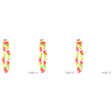 3x 40cm HAWAIIAN LEI Pack - Tropical Beach Luau Party - Red/Yellow/Green Garland Flowers