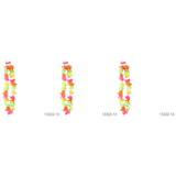 3x 40cm HAWAIIAN LEI Pack - Tropical Beach Luau Party - Red/Yellow/Green Garland Flowers