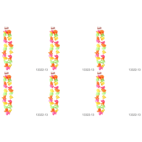 6x Red/Yellow/Green 40cm Hawaiian Lei Bulk Pack - Tropical Beach Luau Party - Garland Flowers