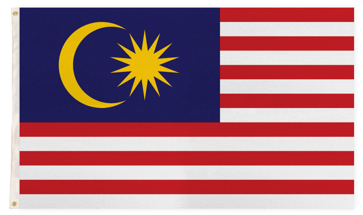Malaysia Country Flag Malayusian Heavy Duty with Metal Eyelets - 150cm x 90cm