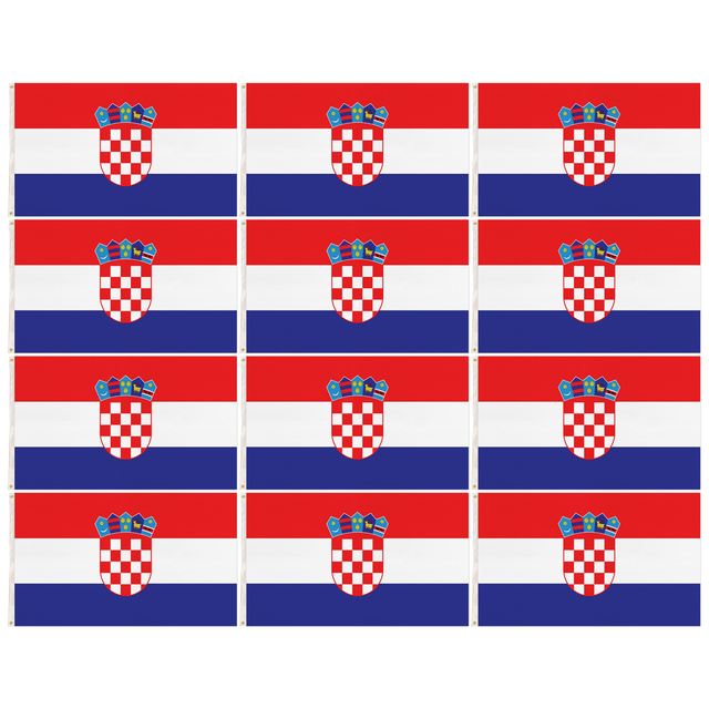 12x Croatia Country Flag Bulk Pack - Heavy Duty Hrvatska/Croatian Flag with Metal Eyelets (150cm x 90cm)