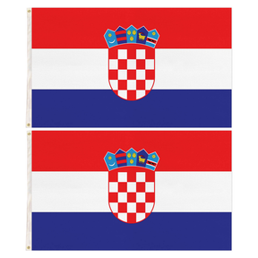 2x Croatia Country Flag Pack - Heavy Duty Hrvatska/Croatian Flag with Metal Eyelets (150cm x 90cm)