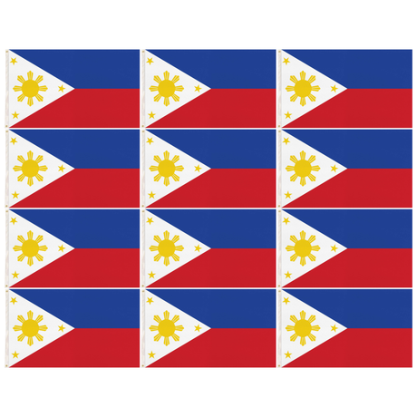 12x Philippines Country Flag Bulk Pack - Heavy Duty Filipino Flag with Metal Eyelets (150cm x 90cm)