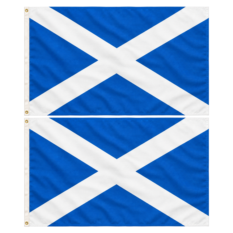 2x Scotland Country Flag Pack - Heavy Duty Scottish Flag with Metal Eyelets (150cm x 90cm)