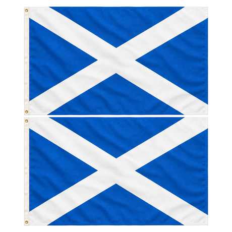 2x Scotland Country Flag Pack - Heavy Duty Scottish Flag with Metal Eyelets (150cm x 90cm)