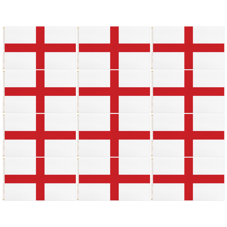 12x England Country Flag Bulk Pack - Heavy Duty St George's Cross English Flag with Metal Eyelets (150cm x 90cm)